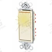 BRYANT Wall Switch: Rocker Switch, 3-Way, Maintained, Ivory, 120/277V AC, 20 A (MPN 9903GLI). Key specifications — Illuminated: Yes; Voltage Rating: 120/277V AC.