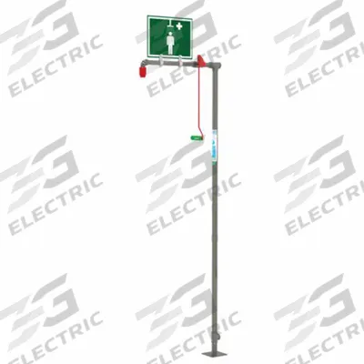 HUGHES SAFETY Plumbed Shower: Floor Mnt, Plastic Sprayhead, Stainless Steel Pipe - Floor-Mount Showers