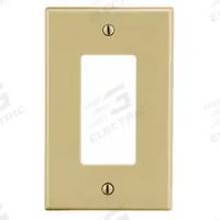 HUBBELL Wall Plate: Decorator-Rocker, 1 Gang, Ivory, Midsize Size (MPN PJ26I). Key specifications — Brand: HUBBELL; Material: Polycarbonate.