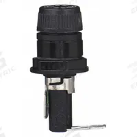 BUSSMANN Panel Mount Fuse Holder: For Fuse Size 1/4 in x 1 1/4 in, 1 Pole, 20 A Max, 250 V AC (MPN HTB-48I-R). Key specifications — Fuse Holder Termination Type: Right Angle 1/4 in Quick Connect; Fuse Holder Cap Style: Screw Knob; Brand: BUSSMANN; Fits Fuse Class or Type: Glass and Ceramic.