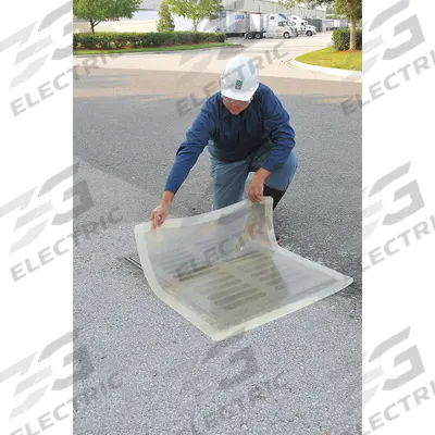 ULTRATECH Drain Cover Seal: 48 in L x 48 in W, 42 in L x 42 in W Max Drain Size, Clear - Self-Sealing Drain Cover Seals