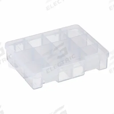 WESTWARD Tool Case: 7 in W 5 1/2 in D 1 3/4 in H, Plastic, Clear, Hinged Lid - Plastic Tool Organizer Boxes