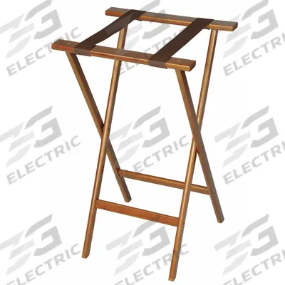 CSL Tray Stand: Wood, Mahogany, 18 1/2 in Overall Wd, 30 in Overall Ht - Tray Stands