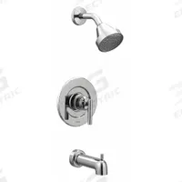 GIBSON Tub and Shower Trim Kit: Gibson Posi-Temp T2903, 1.75 gpm Fixed Showerhead Flow Rate, Chrome (MPN T2903EP). Key specifications — Connection Type: IPS; Series: Gibson Posi-Temp T2903; Showerhead Spray Patterns: Single.