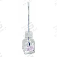 FRIO-TEMP Bottle Thermometer: 25°C to 45°C, +/-0.2°C, 60 mL Bottle Volume, Enviro-Safe® Liquid (MPN B61001-0400). Key specifications — Bottle Fill Medium: Enviro-Safe® Liquid; Temperature Units: Celsius; Accuracy: +/-0.2°C; Brand: FRIO-TEMP.