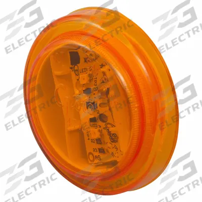 GROTE Clearance Marker Lamp: Clearance Light, LED, Round, Amber, Bracket/Grommet - Clearance Lights