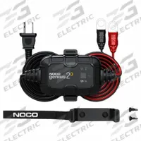 NOCO Battery Charger: Charging/Maintaining, Auto, Auto On/Off, 2 ft Cable Lg, 2 A @ 12V, 2 A @ 12V (MPN GENIUS2D). Key specifications — Automatic/Manual: Automatic; Charging Current @ Voltage: 2 A @ 12V; Charge Type: Auto On/Off; Maintaining Current @ Voltage: 2 A @ 12V; Charger Function: Charging; For Use With Battery Type: Lithium; Brand: NOCO.