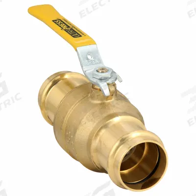 MILWAUKEE VALVE Manual Two-Way Ball Valve: 1 1/2 in, Brass, Straight, Press x Press, Two-Piece - Brass Ball Valves