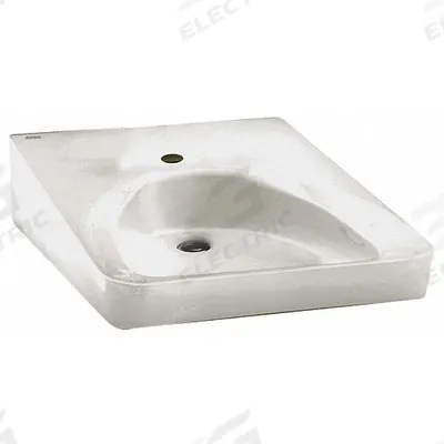 AMERICAN STANDARD Wheelchair Bathroom Sink: Wheelchair Users, White, Vitreous China - One-Station Wall-Mounted Bathroom Sinks without Faucets