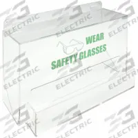 BRADY Protective Eyewear Dispenser: 1 Compartments, 35 Eyewear, 18 in Overall Wd, Tray Dispenser (MPN PD701E). Key specifications — Color: Clear; Material: Acrylic.