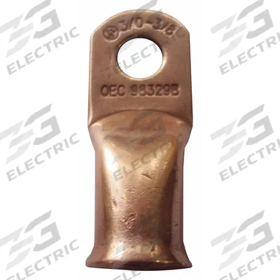 WESTWARD Lug: Crimpable Side Terminal, Crimp/Solder, Copper, 4 ga, 1/4 in Stud Size - Crimpable Side Terminal Lugs