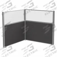 VERSARE Cubicle Wall: 72 in Overall Ht, 72 in Overall Wd, 4 Panels, Charcoal, Fabric (MPN 1861007). Key specifications — Panel Color: Charcoal; Brand: VERSARE; Panel Material: Fabric; Window Style: Fluted.