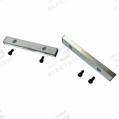 PALMGREN Standard Jaw Plate Kit: Steel, For 6 1/2 in Vise Jaw Wd, Fasteners - Screw-In Vise Jaw Caps