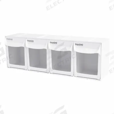 DIAMOND STORAGE SOLUTIONS Tip-Out Bin: 6 5/8 in x 23 3/4 in x 8 in, Wall, Stacking Capable - Tip-Out Bins