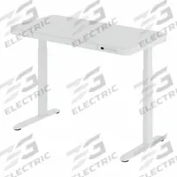 FLEXISPOT Standing Desk: White, Glass, 48 in Overall Wd, 24 in Overall Dp, 47 5/8 in Max Desktop Ht (MPN EG9W-E). Key specifications — attr989930: White; attr989931: Steel; attr989903: FLEXISPOT; attr989934: Drawer; attr989914: White; attr989916: Glass.