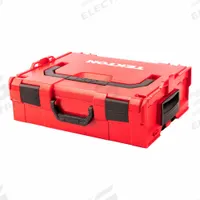 TEKTON Modular Tool Box: 17 1/2 in W 6 in D 14 1/8 in H, Plastic, Red, Hinged Lid, 1 Compartments (MPN OLB11022). Key specifications — attr1116905: Red; attr1116917: Hinged; attr1116946: TEKTON; attr1116904: Latch.