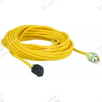 APPROVED VENDOR Extension Cord: Outdoor Use, 45 ft Lg, Outlet, 5-15P, 12/3, SJTOW, Yellow, 125V AC (MPN 4FZY8). Key specifications — Brand: APPROVED VENDOR; Temperature Rating: -58° to 194°F; NEMA Plug Configuration: 5-15P.