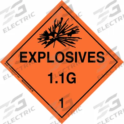 BRADY Container Placard: Explosives 1.1 G 1, 10 3/4 in x 10 3/4 in, 10 3/4 in Label Ht - Class 1: Explosives