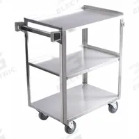 APPROVED VENDOR Utility Cart: 300 lb, 28 in L x 18 in W Shelf, 3 Shelves, Silver, Ergonomic (MPN 60EF13). Key specifications — Caster/Wheel Configuration: (4) Swivel; Brand: APPROVED VENDOR; Caster Wheel/Tread Material: Rubber.