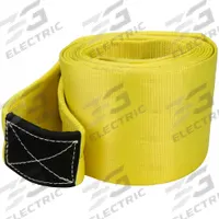 LIFT-ALL Vehicle Recovery Strap: 20 ft Overall Hook Size, 8 in Overall Wd, 20 ft Overall Lg, Yellow (MPN RS1808NGX20). Key specifications — Material: Nylon; Overall Hook Size: 20 ft; Attachment Style: Eye; Duty Capacity: Heavy Duty; Brand: LIFT-ALL; Equipment Color: Yellow; Number of Ply: 1-Ply.