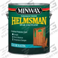 MINWAX Finish: Varnish, Exterior/Interior, Oil, 1 gal Container Size, Wood, Satin, Clear, Clear (MPN 13205000). Key specifications — Brand: MINWAX; Transparency: Clear; Use Location: Exterior; Sheen: Satin; Sub-Brand: Minwax; Color: Clear.