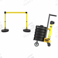 BANNER STAKES Retractable Belt Head: Yellow, 42 in Overall Ht, 15 ft Belt Lg, 2 1/2 in Belt Wd (MPN PL4074). Key specifications — attr193628: BANNER STAKES; attr983760: No Pattern; attr983762: Caution Do Not Enter; attr981605: 15 ft Retractable Belt.