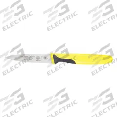 MERCER CUTLERY Paring Knife: Sharp Edge, 3 in Overall Lg, Steel Blade, Yellow Handle, Stamped (MPN M23930YL). Key specifications — Sub-brand: Millennia Colors; Brand: MERCER CUTLERY; Blade Material: Steel; Blade Type: Sharp Edge; Forged/Stamped: Stamped; Handle Color: Yellow; Handle Material: Santoprene/Polypropylene; Knife Type: Paring Knife.