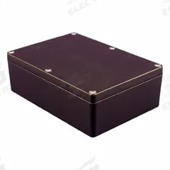 HAMMOND Enclosure: Die-Cast Aluminum, 6 in x 4 in x 2 in, NEMA 1/12/13/4/4X, Solid Cover, Screw On (MPN 1550Z120BK). Key specifications — Brand: HAMMOND; Closure Method: Screws; Enclosure Material: Die-Cast Aluminum; Knockouts: Not Included.