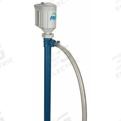 FINISH THOMPSON Electric Drum Pump: Pump with Hose, 4/5 hp HP, 115 V AC, 40 gpm, Polypropylene - Centrifugal Electric Drum Pumps
