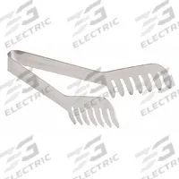 CRESTWARE Pasta Tongs: 8 in Overall Lg, Silver, Stainless Steel, 1 1/2 in Overall Wd (MPN TNGST8). Key specifications — Dishwasher Safe: No; Brand: CRESTWARE; NSF Certified: No; Blade Material: Stainless Steel.