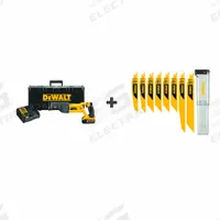 DEWALT Reciprocating Saw Kit: 1 Battery, 1 Charger , Blade Set, 1 1/8 in Stroke Lg, Orbital, Brushed (MPN DCS380P1/DWAR8SETCS). Key specifications — attr1170520: Brushed; attr1179903: (1) 5 Ah.