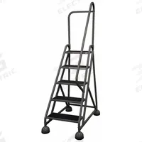 COTTERMAN Rolling Ladder: 3.8 ft Platform Ht, Partially Assembled, Steel, Wt-Actuated Auto-Lock (MPN ST-523 A2 C1 P5). Key specifications — Includes Handrails: Handrails Included; Material: Steel; Brand: COTTERMAN; Color: Gray.