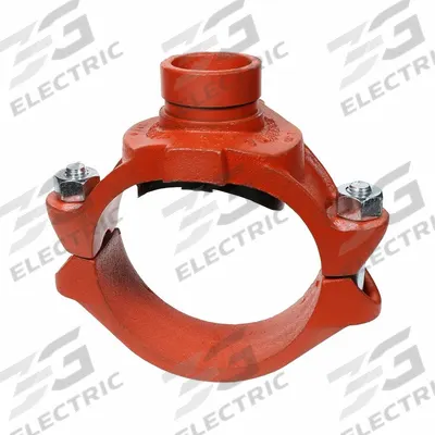 GRUVLOK Clamp Coupling: Clamp Tee, 6 in x 6 in x 2 1/2 in, EPDM Seal, 500 psi, Ductile Iron - Threaded Outlet Pipe Clamps