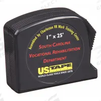 SKILCRAFT Tape Measure: Nonmagnetic Single Hook Tip, 25 ft, Plastic, Black/Yellow (MPN 5210-01-139-7444). Key specifications — attr935324: SKILCRAFT; attr942259: Yellow; attr935328: 1/32 in (1st 6 in); attr935329: Inches; attr935337: SAE; attr936607: Manual Lock; attr972446: Inch; attr979969: Nonmagnetic Single Hook.