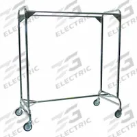 R&B WIRE PRODUCTS INC. Basket Shelf: Rod Design (No ) Hooks, 2 Rods, 68 in Overall Ht, Steel, Silver (MPN 722). Key specifications — Color: Silver; Finish: Powder Coated; Material: Steel; Foot Type: Casters.