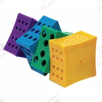 Tube Rack: 4 in Overall Wd, 4 in Overall Ht, 8 in Overall Lg, Polypropylene, Multicolor, Benchtop (MPN HS29040B). Key specifications — Material: Polypropylene; Mounting Location: Benchtop; Color: Multicolor; Product Type: Test Tube Rack; Total Holding Capacity: (12) 0.5 mL Wells; Brand: HEATHROW SCIENTIFIC.