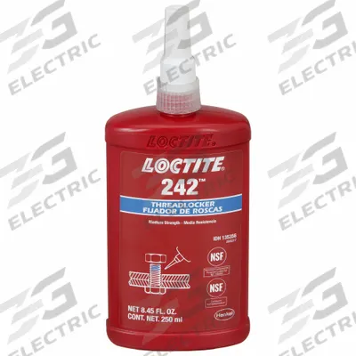 LOCTITE Medium-Strength Threadlocker: 242, Blue, 8.45 fl oz, Bottle, 1 EA - Medium-Strength Threadlockers (Blue)