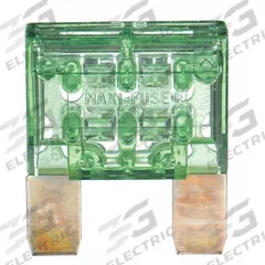 BUSSMANN Automotive Fuse: MAX Series, Fast-Acting, 30 A, 32 V DC, Non-Indicating (MPN MAX-30). Key specifications — Series: MAX; Brand: BUSSMANN; Fuse Profile: Standard Profile.