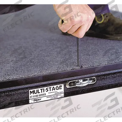 BIL-JAX Carpeted Portable Stage Package: 2.3 ft Max Overall Ht, 24 ft Overall Lg - Carpeted Adjustable-Height Stages