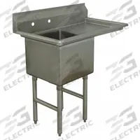 ADVANCE TABCO Scullery Sink: 1 Bowls, 43 in Overall Ht, 50 1/2 in Overall Lg, 29 1/2 in Overall Wd (MPN FC1-2424-24R-X). Key specifications — Brand: ADVANCE TABCO.