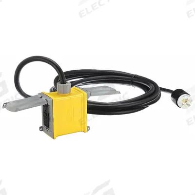 SOUTHWIRE Generator Cord with Pendant Box: 25 ft Lg, 12/4, L14-20P Plug, 4 Outlets - Generator Extension Cords with Outlet Box
