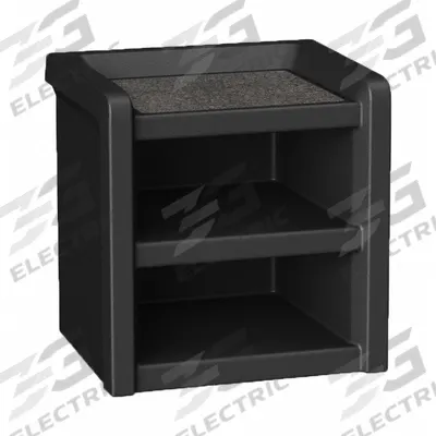 CORTECH Nightstand: Black, 21 1/2 in Overall Ht, 21 in Overall Wd, 18 in Overall Dp - Nightstands with Laminate Top