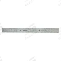 MITUTOYO Flexible Rule: 182-208, 6 in / 150 mm, 0.02 in Thick, 0.5 mm/1/50 in, Chrome, Black, Flex. Key specifications — attr939978: 0.5 mm; attr934745: MITUTOYO; attr944504: Inside Read; attr944509: Chrome; attr939993: Decimal; attr986193: Etched.