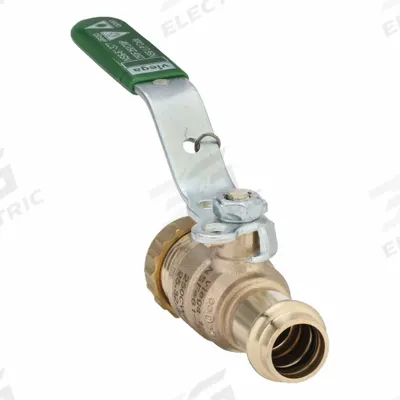 VIEGA PROPRESS Manual Two-Way Ball Valve: 1/2 in Size, Bronze, Straight, Press x Press - Bronze Ball Valves with Dust Cap & Chain