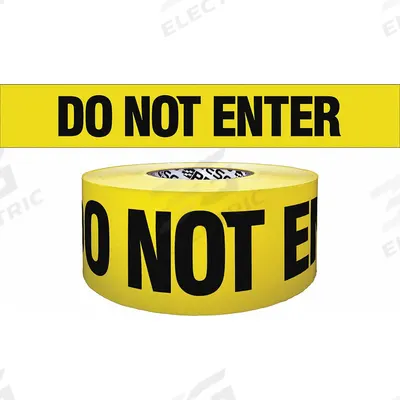 APPROVED VENDOR Barricade Tape: 1,000 ft Lg, 3 in Wd, Do Not Enter Legend - Restricted Access Messaging Barrier Tape