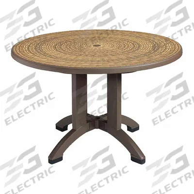 GROSFILLEX Patio Table: Wicker, Resin, 28 3/8 in Overall Ht, 48 in Overall Dia - Round Top Patio Tables