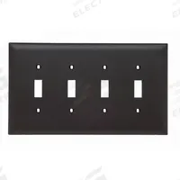 LEGRAND Wall Plate: Toggle, 4 Gang, Brown, Jumbo Size (MPN TPJ4). Key specifications — Brand: LEGRAND; Material: Nylon.