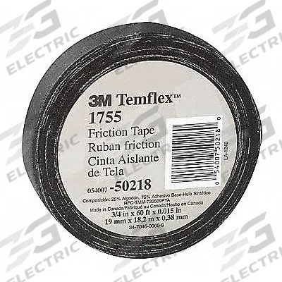 3M Electrical Tape: 3/4 in Wd, 27 1/2 yd Lg, 13 mil Thick, Uncoated Cotton Cloth - Abrasion-Resistant Electrical Tape
