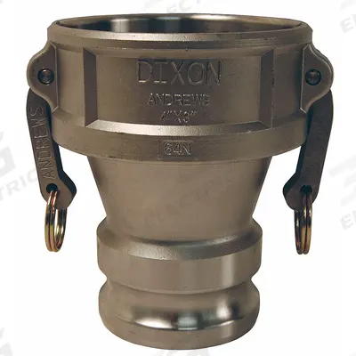 DIXON VALVE & COUPLING Cam and Groove Adapter: 125 psi Max. Working Pressure @ 70 F, 6 9/32 in Overall Lg - Type DA Stainless Steel Cam & Groove Fittings