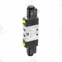 AVENTICS Solenoid Air Control Valve: Five-Way / Two-Position, Female 1/8 in BSPT, 26 mm BSPT, Spool (MPN 5777250220). Key specifications — attr1078830: Die Cast Zinc; attr1078874: Detent; attr1078854: Normally Open/Normally Closed.
